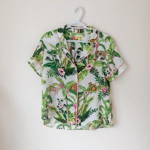 Shady Lady SET Small Floral Cheetah Satin Sleep Set Brand New Never Worn